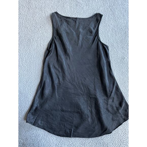 Soft Surroundings Tank Top Slip Large Satin V-Neck Sleeveless A-Line Black Cami - Picture 3 of 9